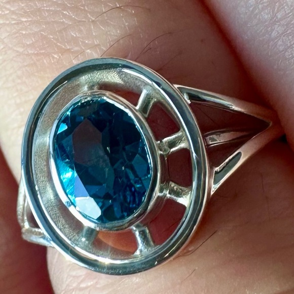 Elegant Silver and London Blue Topaz Ring